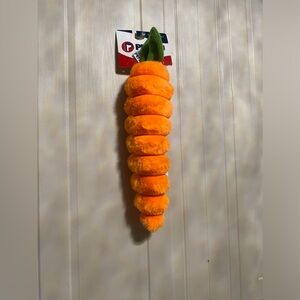 Petlou Carrot Shaped Plush Dog Toy - 15” Clinker & Squeaker